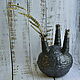 Черная ваза для интерьера, абстрактная ваза с тремя горлышками, Вазы, Тюмень,  Фото №1