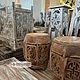 Резной столик подставка H42 D35 см тиковое дерево. Тумбы. Balinese.market. Ярмарка Мастеров.  Фото №4