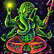 New, super-cool fluorescent painting 'Ganesh'. Pictures. Fractalika. My Livemaster. Фото №5