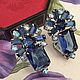 Clips 'Blue flower' Juliana D&E (Juliana). Vintage earrings. anna-soloveva-3. Online shopping on My Livemaster.  Фото №2