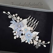 Свадебный салон handmade. Livemaster - original item Wedding Comb floral with pearls. Handmade.