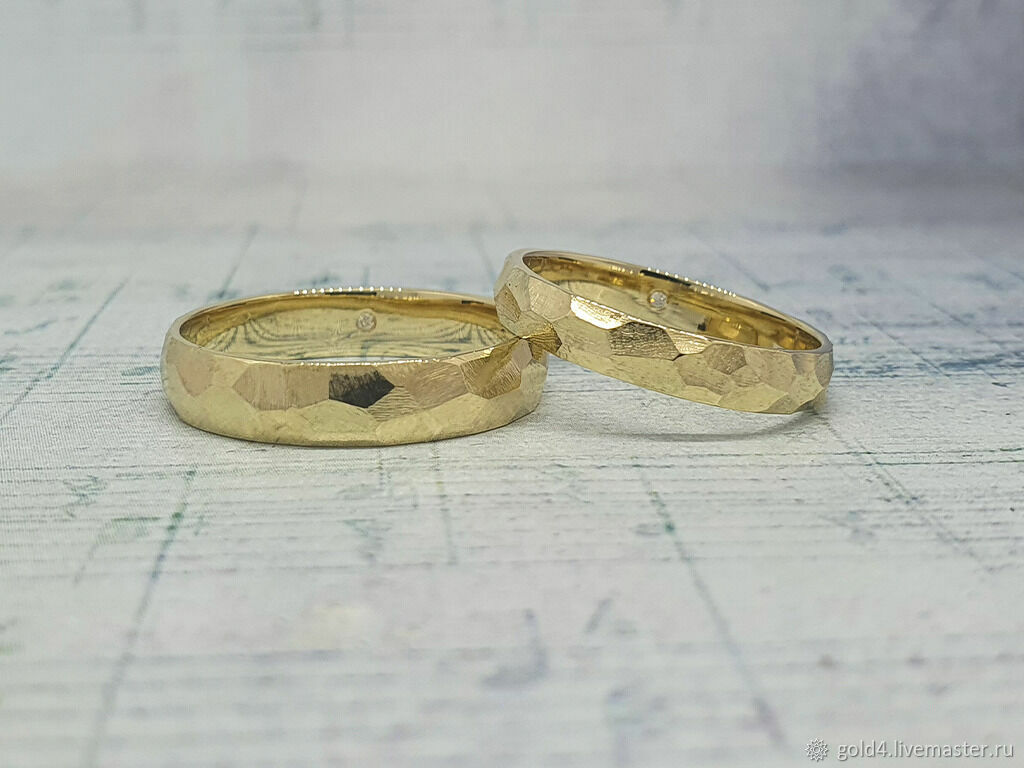 Фактурные обручальные кольца, кольца ручной работы на годовщину в ...