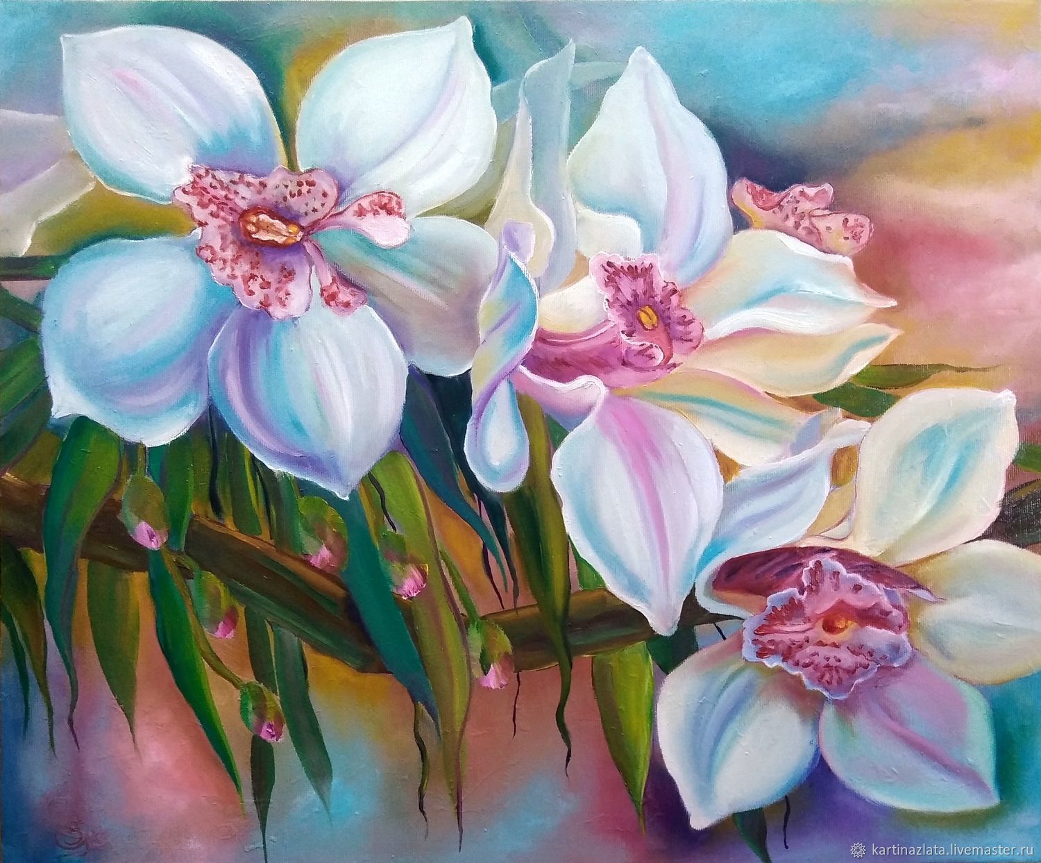 The picture of the white Orchid oil painting, Pictures, Azov,  Фото №1