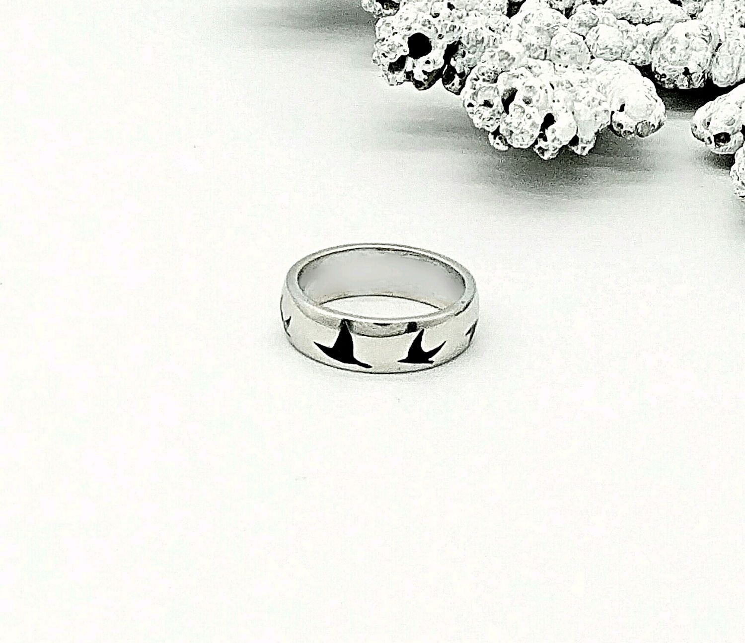 Кольцо Полет (глянцевое)серебро 925, эмаль в интернет-магазине Ярмарка ...