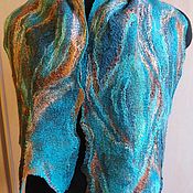 Аксессуары handmade. Livemaster - original item Double-sided felted silk scarf Yalta. Handmade.