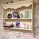 Hanging shelf handmade in Provence style, easy and concise. Has two wide shelves for storage.