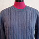 Blue cotton Aran jumper. Jumpers. LarisaKrikova. Online shopping on My Livemaster.  Фото №2