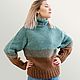 Women's hand-knitted sweater with a gradient of natural yarn, Sweaters, Novosibirsk,  Фото №1