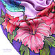 Silk satin Batik scarf 'Hummingbird' Lilac. Shawls1. Silk Batik Watercolor ..VikoBatik... My Livemaster. Фото №4