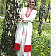 Женская рубаха "Белогорье", белый лен. Народные рубахи. ИРА, РУССКИЙ КОСТЮМ. Ярмарка Мастеров.  Фото №5
