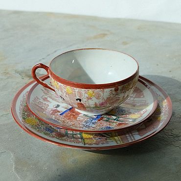 Винтаж ручной работы. Ярмарка Мастеров - ручная работа Винтаж: Сервизы винтажные: чайные тройки японский фарфор. Handmade.