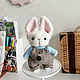 Кролик ручной работы, коллекционный кролик. Тедди Зверята. MyTeddyStore. Ярмарка Мастеров.  Фото №5