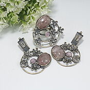Украшения handmade. Livemaster - original item Jewelry Set Rose Quartz Silver 925 ALS0070. Handmade.