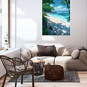 Картины и панно handmade. Livemaster - original item Painting on canvas Sea Coast. The picture relax.. Handmade.