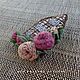 Brooch knit embroidered Old house. Rose garden. Brooches. My crochet stories. Online shopping on My Livemaster.  Фото №2