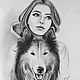 Девушка с собакой, Картины, Чита,  Фото №1
