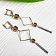 Order Silver-plated Long Earrings Geometry with Glass. Aliento-jewerly (alientojewelry). Livemaster. . Earrings Фото №3