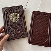 Сувениры и подарки handmade. Livemaster - original item Undated diary with the coat of arms of Russia (leather). Handmade.