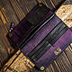 Фиолетовый кошелек из состаренной кожи. Кошельки. Creative Leather Workshop. Ярмарка Мастеров.  Фото №5
