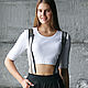 Crop top white, Top with sleeves, short T-shirt for women, summer top, Tops, Novosibirsk,  Фото №1