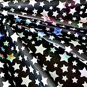 Материалы для творчества handmade. Livemaster - original item Genuine Black Leather Bright Stars. Handmade.