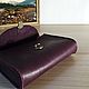 Purple leather clutch bag made of thick genuine leather. Clutches. Leather Shop Sunfu Alena. Online shopping on My Livemaster.  Фото №2