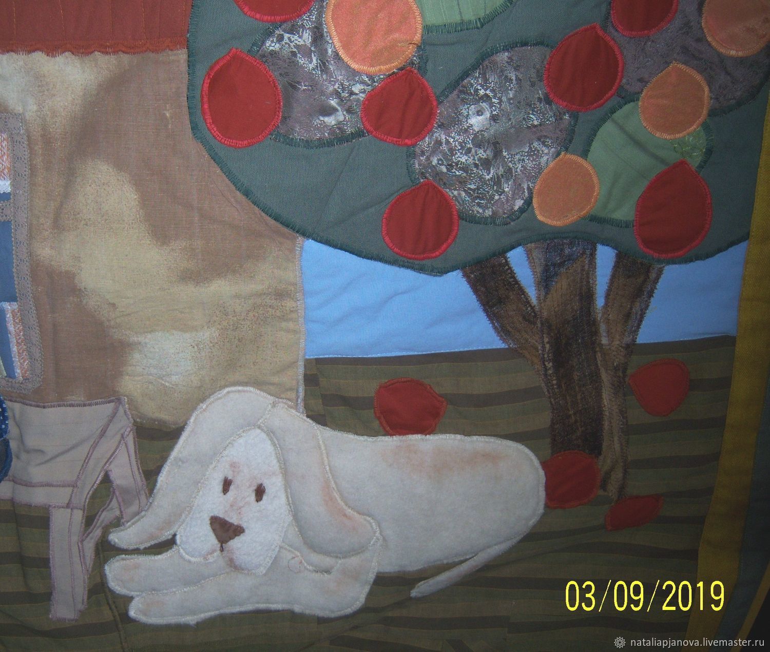 Лоскутный коврик "Семья" купить в интернет-магазине Ярмарка Мастеров по ...