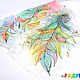 Scarf silk 'Feathers' - batik. Scarves. studiya. Online shopping on My Livemaster.  Фото №2