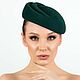 Шляпка таблетка «Милана» из фетра, изумруд. Шляпы. Анна Андриенко (Головные уборы). Интернет-магазин Ярмарка Мастеров.  Фото №2