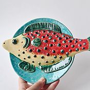 Тарелка керамическая  "Рыбка" (средняя)