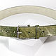 Olive Beige Leather Belt. Straps. Two Starlings. Ярмарка Мастеров.  Фото №4