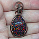 Black squirt. Pendant with laboratory opals in copper. Pendants. Mosaic Opal (mosaicopal). My Livemaster. Фото №6