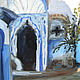 Morocco Chefchaouen Oil painting 30 x 40 cm blue city landscape. Pictures. Viktorianka. Online shopping on My Livemaster.  Фото №2
