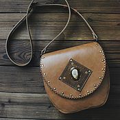 Сумки и аксессуары handmade. Livemaster - original item Byron Bay genuine leather bag golden sand with jasper. Handmade.
