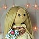 Gift Knitted handmade doll `Bride Victoria` dear ladies, friends and loved ones. The doll stands alone. Size doll 30h14cm.
