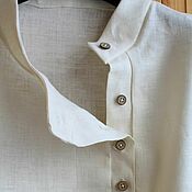 Льняная блуза с ручной вышивкой Можжевельник