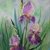 Картины и панно handmade. Livemaster - original item Oil painting Irises. Handmade.
