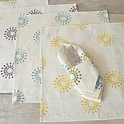 Для дома и интерьера handmade. Livemaster - original item Five linen napkins with embroidery Fireworks. Handmade.