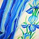 Batik silk handkerchief 'Blue irises', Shawls1, Nizhny Novgorod,  Фото №1
