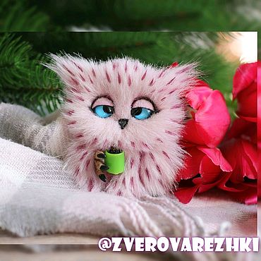 Украшения ручной работы. Ярмарка Мастеров - ручная работа Розовая сонная сова. Handmade.