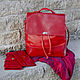 Красный кожаный рюкзак, Рюкзаки, Иркутск,  Фото №1