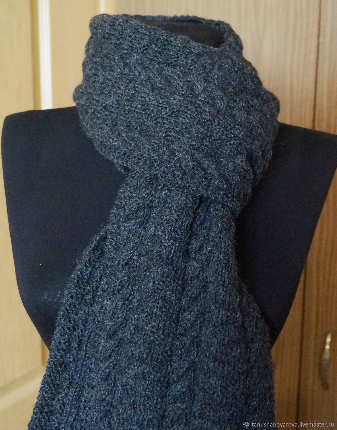 Фото МК вязание шарфа с объемными косами