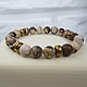 Bracelet made of natural jasper cappuccino and hematite, Rosary bracelet, Moscow,  Фото №1