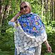 Order Blue butterfly stole, felted silk and wool size 72 x 190 cm. AloraFelt. Livemaster. . Wraps Фото №3