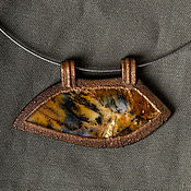 Украшения handmade. Livemaster - original item Copper pendant with agate moss.. Handmade.