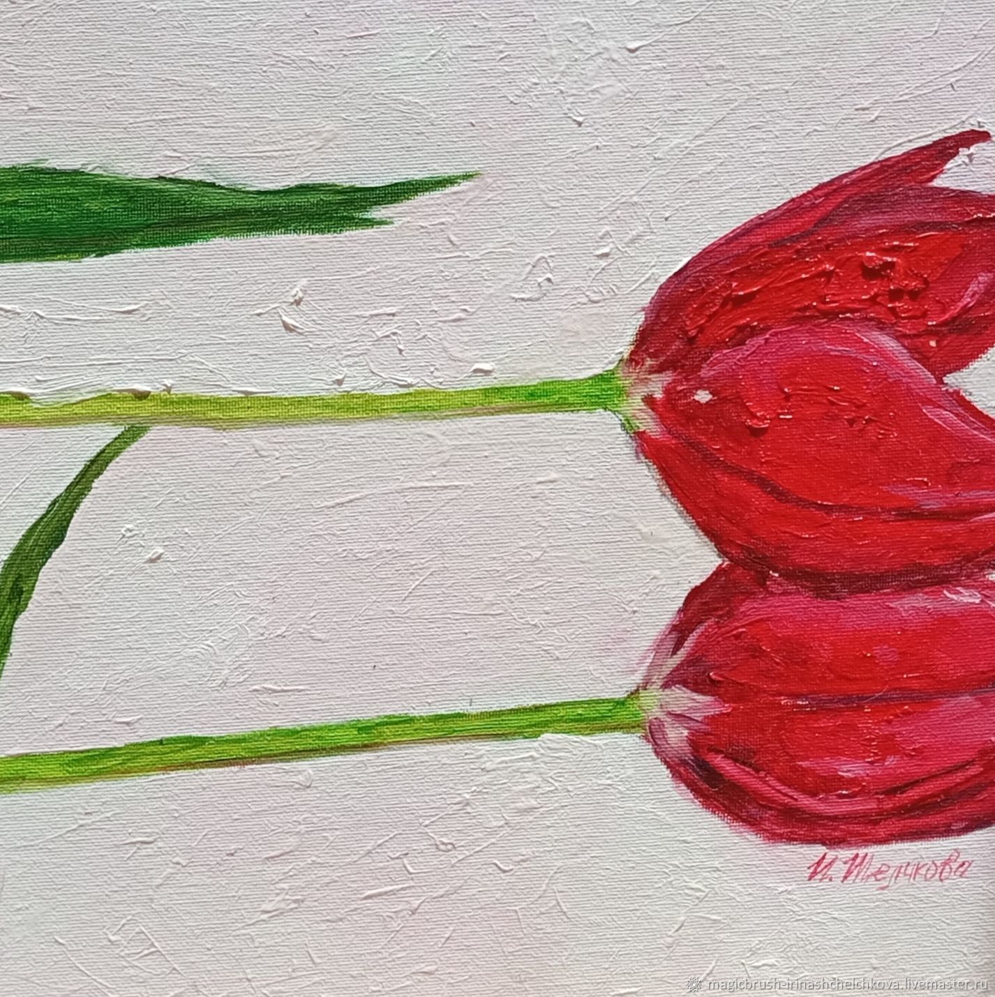 Картина маслом ТЮЛЬПАНЫ авторская на холсте Купить в интернет-магазине ...