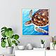  Картина Черепаха в лазурном море, холст 50 х 50см. Картины. MariaDavi Art. Ярмарка Мастеров.  Фото №6