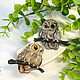 Brooch 'Brown owl with yellow eyes, owl, owl'. Brooches. greenfox-23. Online shopping on My Livemaster.  Фото №2