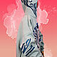 Warm Hoodie Oversize mint color zebra Hand embroidery Sweatshirt. Sweatshirts. Karina-bro. My Livemaster. Фото №5