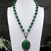 Украшения handmade. Livemaster - original item Green necklace for women made of malachite stones. Sautoire transformer. Handmade.
